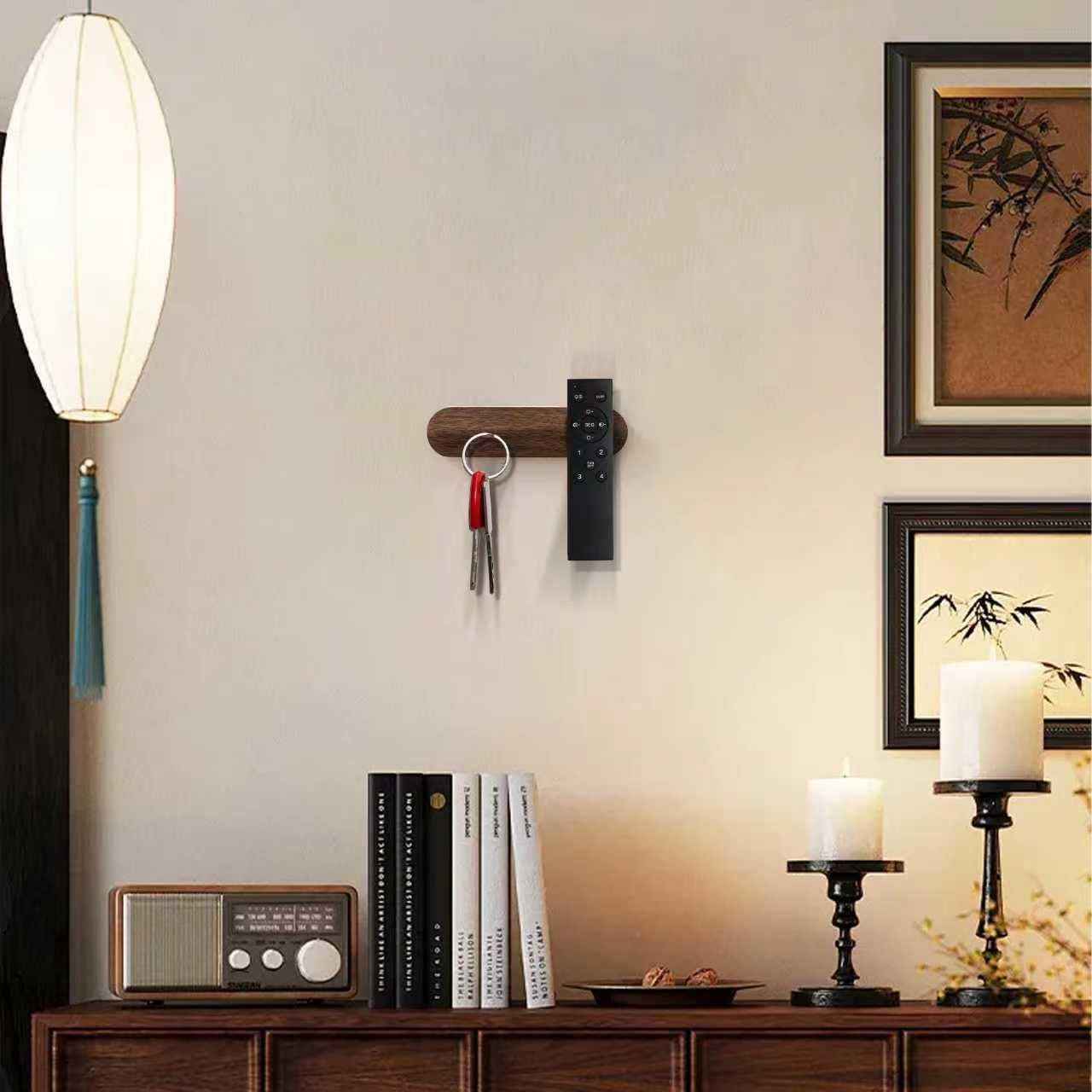 2-Pack Adhesive Magnetic Key Holder Wall Hook