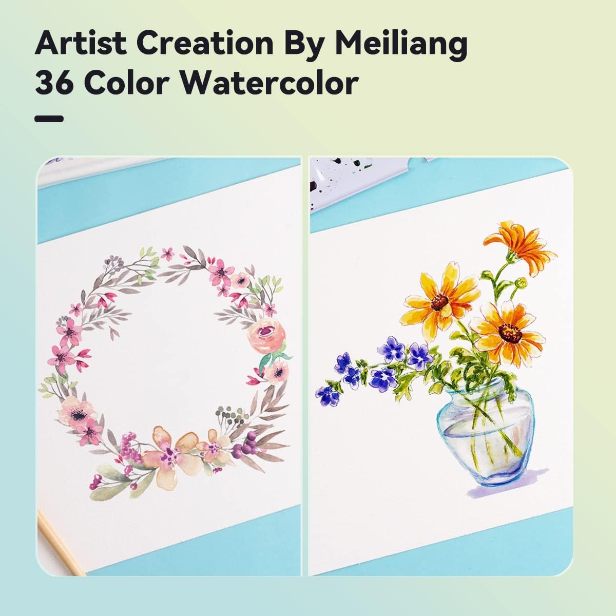 Meiliang Watercolor Paint Set,36 Vivid Colors,with Watercolor Brush