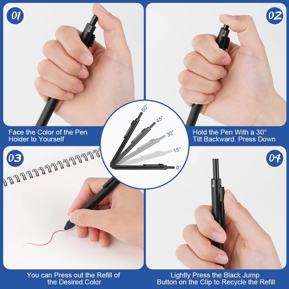 4 in 1 Multifunction Pen,3 Color Ink Ball Pen,0.5mm Mechanical Pencil
