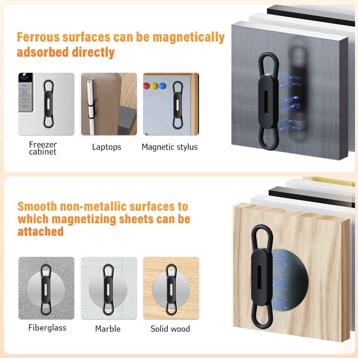 Silicone Magnetic Pen Holders 8 Pack for Refrigerator,Whiteboards