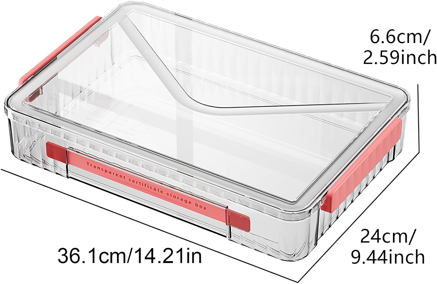 Plastic Storage A4 File Project Case with Handle