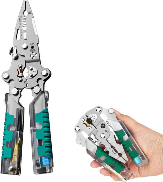 18-in-1 Folding Wire Stripper Pliers Multifunctional Tool