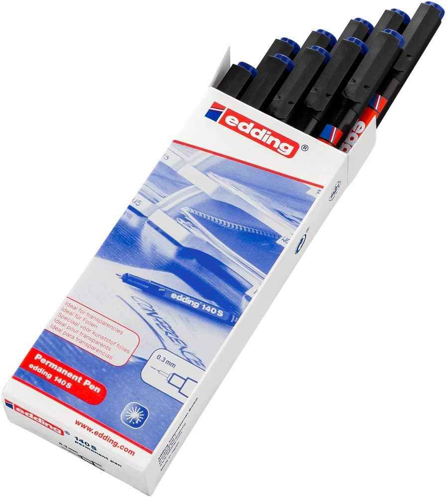 edding 140 S Permanente Marker Pen Black/Red/Blue Ink 10 Pack