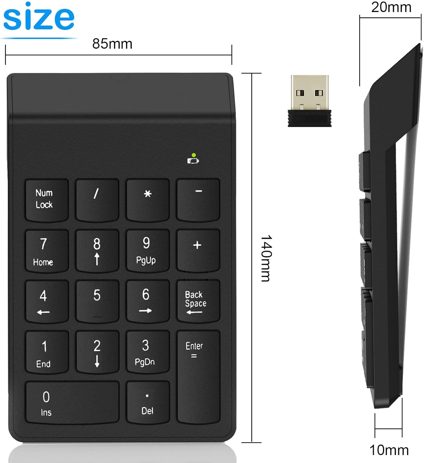 Tastierino Numerico, Tastiera Numerica con Porta Usb Keyboard Numerico Portatile Mini Elettronica Accessorio 19 Tasti per Laptop PC Computer Desktop Tastierino Numerico, Tastiera Numerica con Porta Usb Keyboard Numerico Portatile Mini Elettronica Accessorio 19 Tasti per Laptop PC Computer Desktop