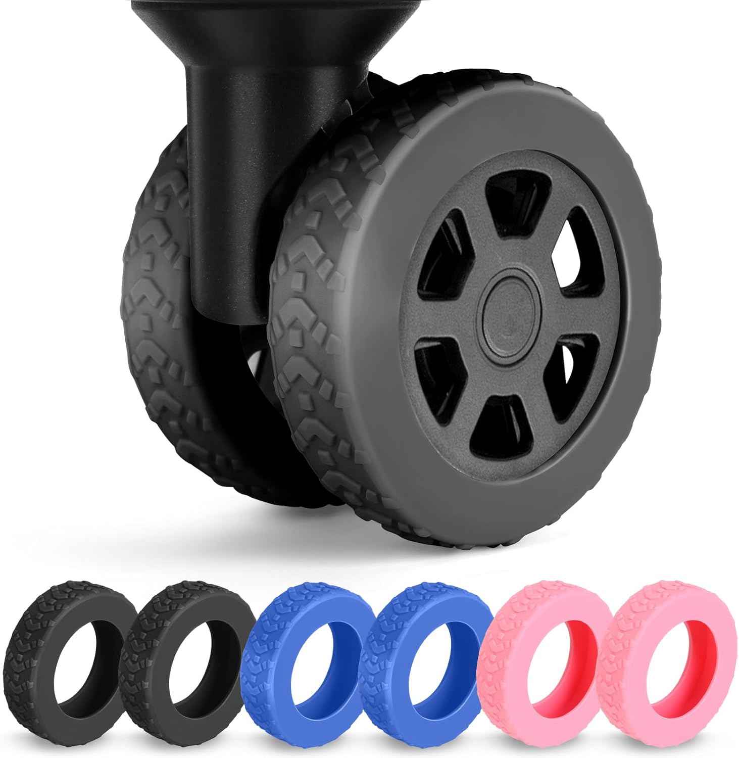 Silicone Suitcase Luggage Wheel Covers Protectors 8 Pack
