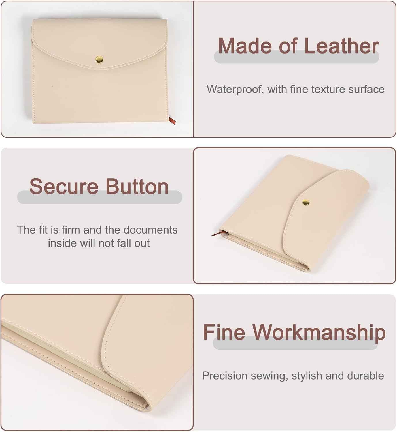 A5 Leather Notebook Cover with Card Slots, Pen Loop