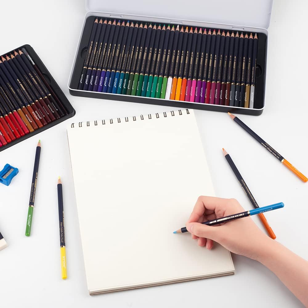 Nyoni 72 Watercolor Pencils Set with Brush