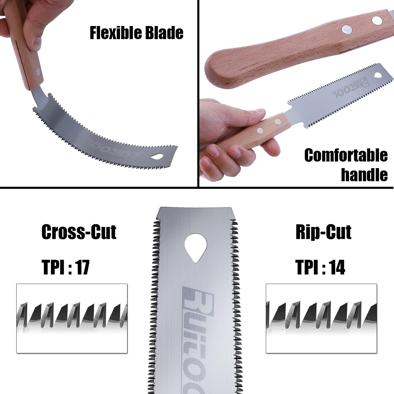 RUITOOL Japanese Hand Saw 6 Inch Double Edge Sided for Woodworking