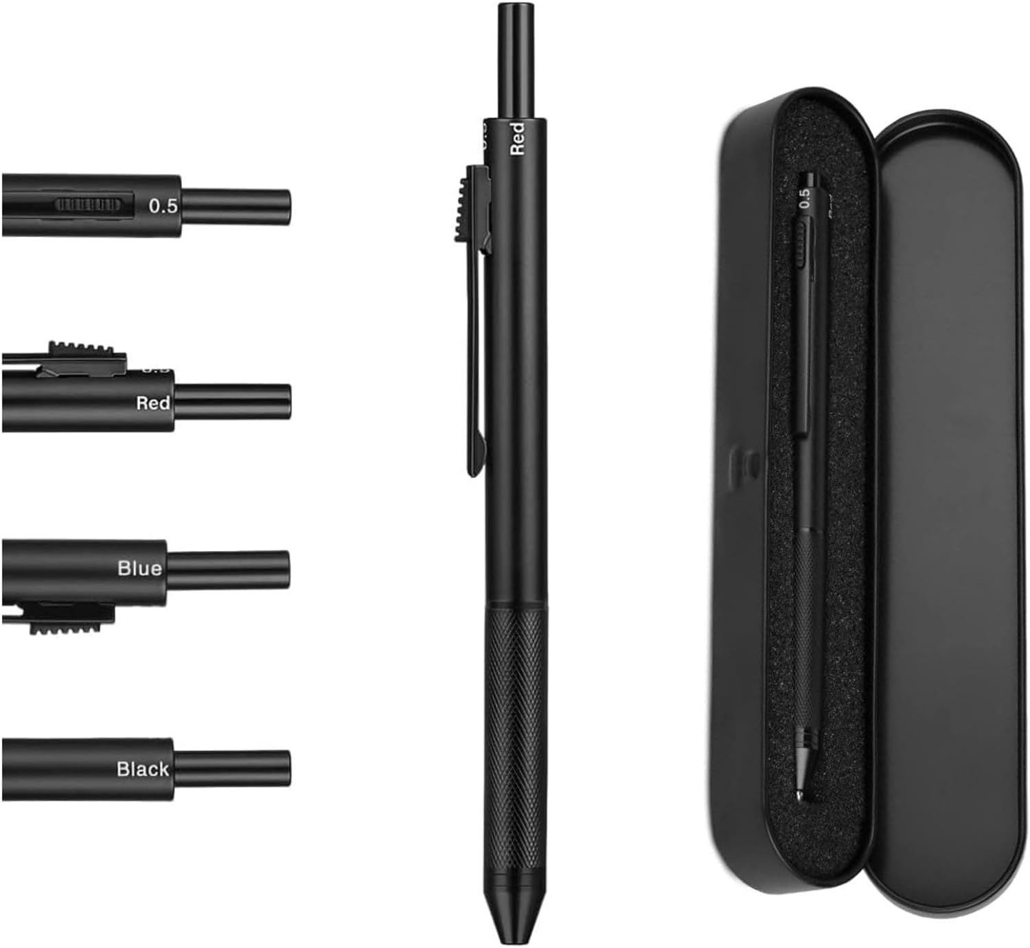 4 in 1 Multifunction Pen,3 Color Ink Ball Pen,0.5mm Mechanical Pencil