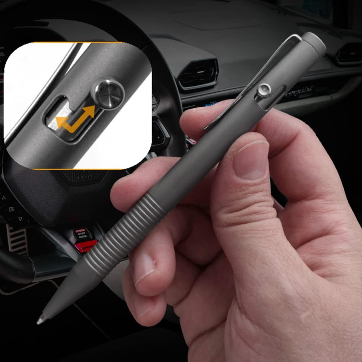 Titanium Alloy Bolt Action Pen Clip EDC Pocket Tactical Ballpoint Pen