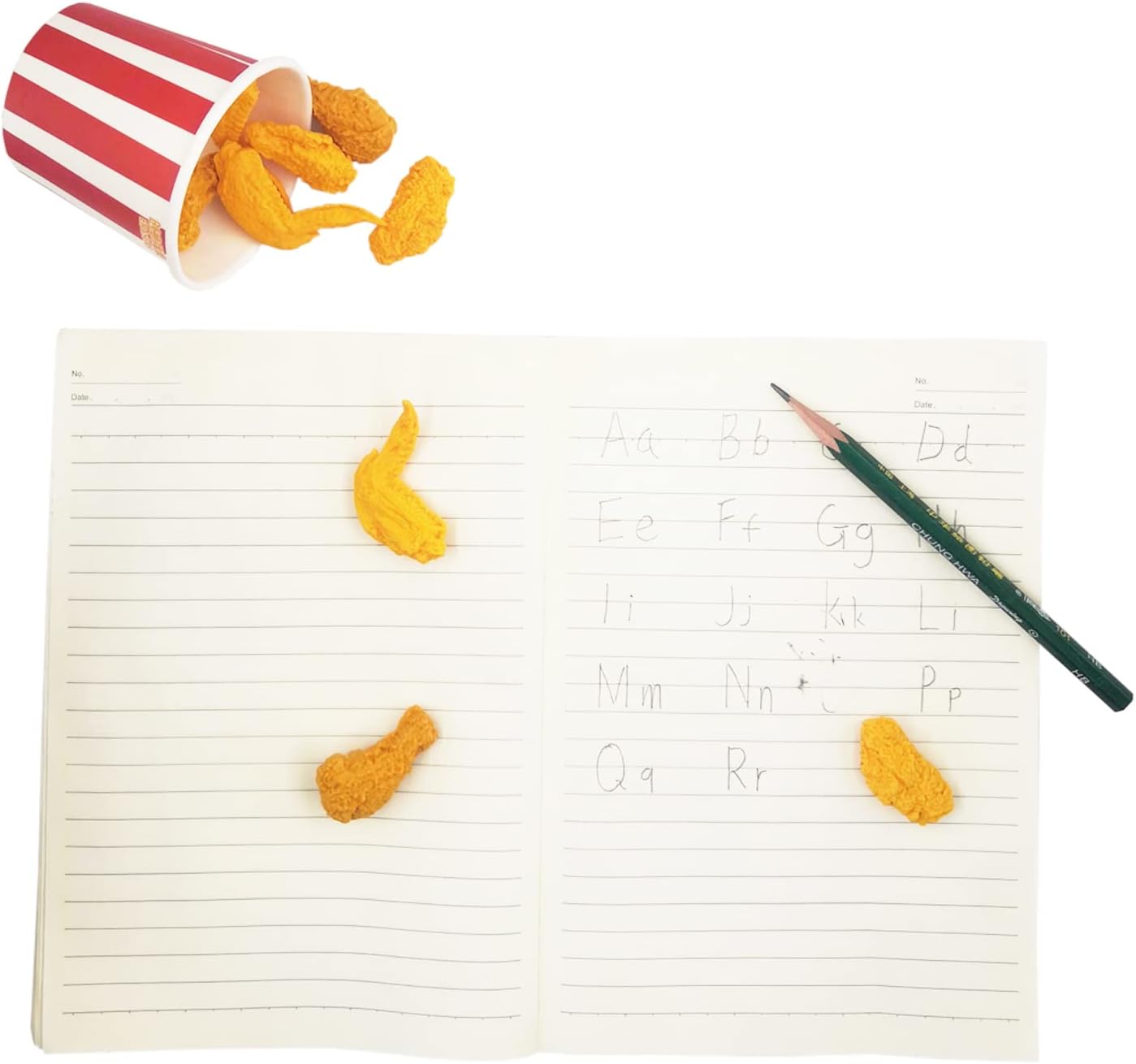 Food Fried Chicken Pencil Erasers 27 Pack