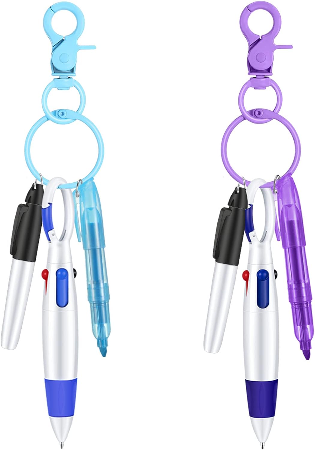 Nurse Ballpoint Highlighter Marker Pen Set with Keychain Clip