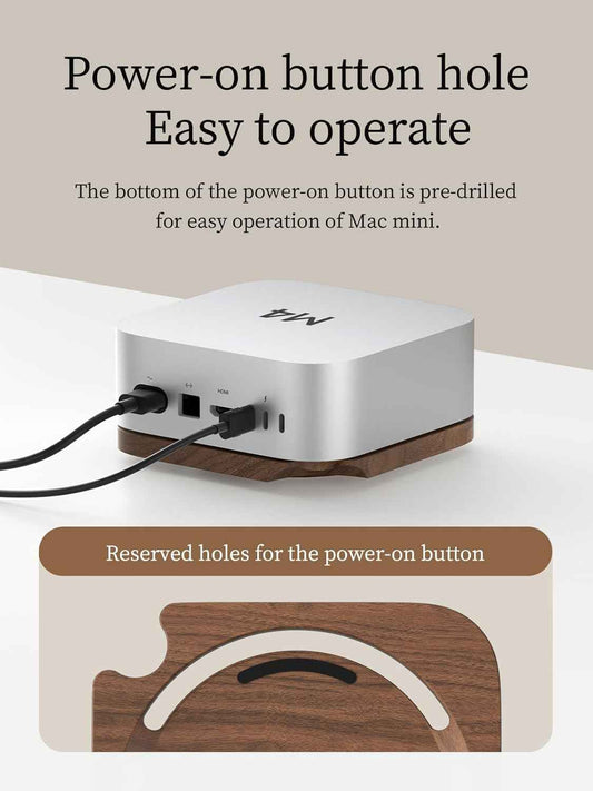 Black Walnut Wooden Desktop Stand for Mac Mini M4 Pro 2024