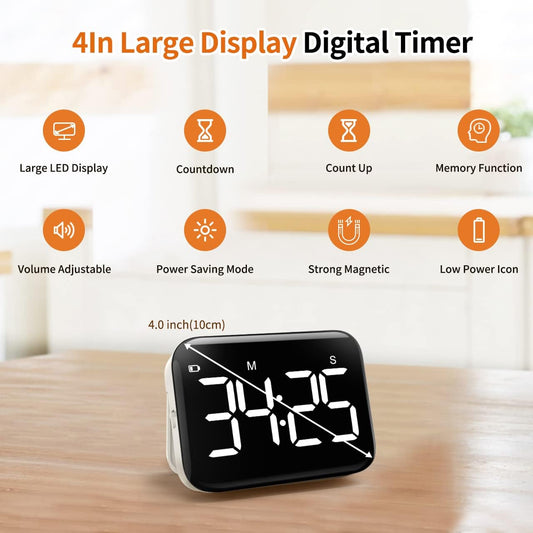 Timer Digitale Magnetico da Cucina per Cucina Classe Grande Display LCD