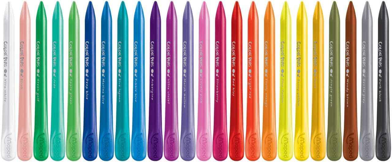 Maped Color'Peps Plasticlean Plastic Crayons,24/36 Assorted Colors