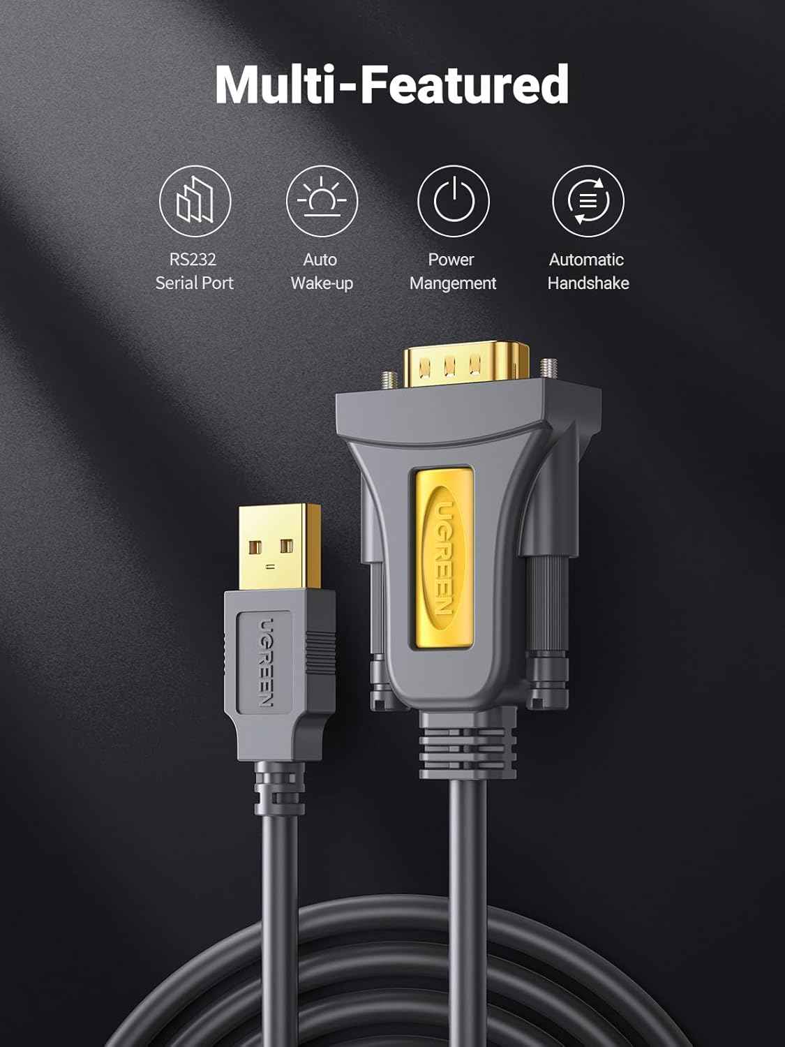 Usb Serial Double UGREEN 2M USB to Serial Adapter,Serial to USB Adapter DB9 Male 9 Pin