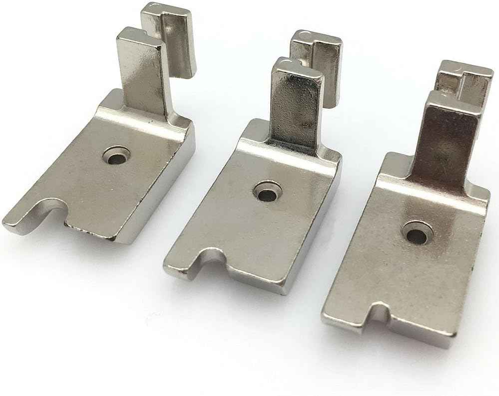 Large piping/welting sewing feet, sizes 1/4", 1/8", 3/16"—three metal guides