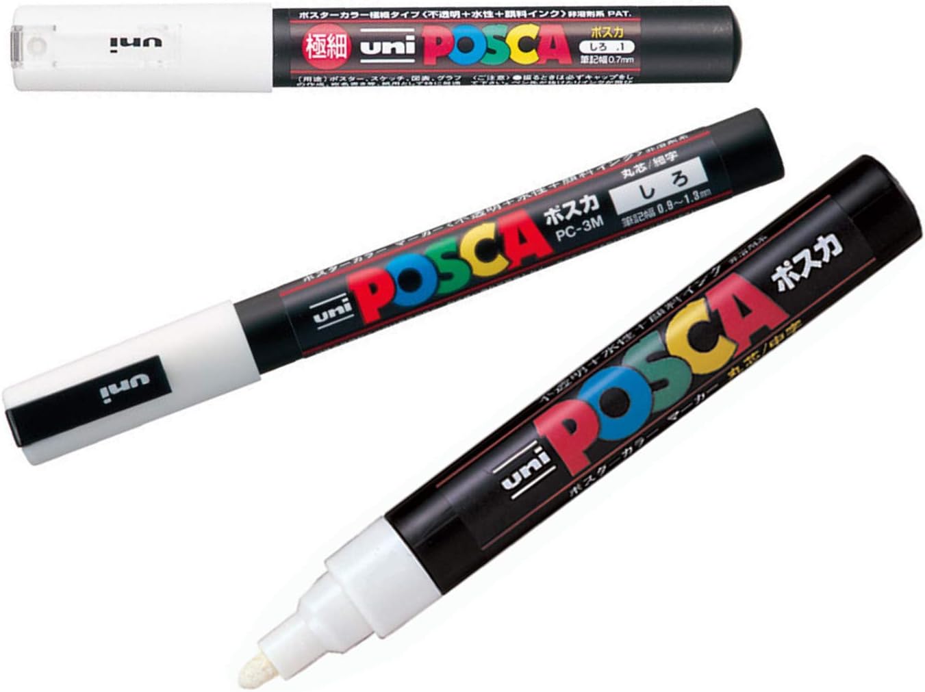 UNI POSCA Acrylic Paint Marker White Pack 1M 3M 5M