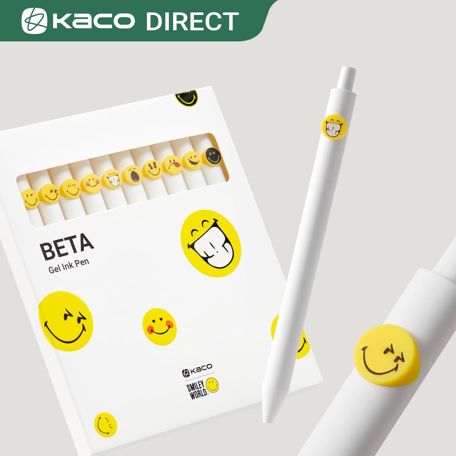 kaco❁⃘ Kaco SMILEY WORLD Cute Gel Pens 10 Pieces Set