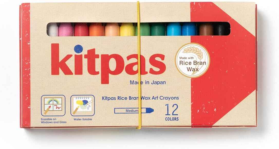 Kitpas Rice Bran Wax Art Crayons - 6/12/16/24 Colors