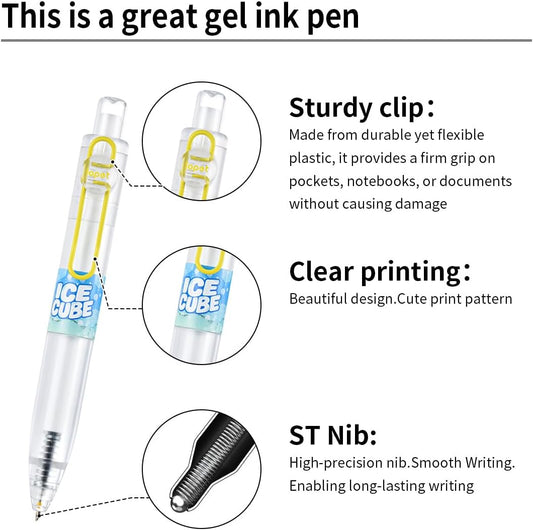 LOPET 4 kom. uvlačive gel olovke za pisanje s tintom 0,5 mm crne boje