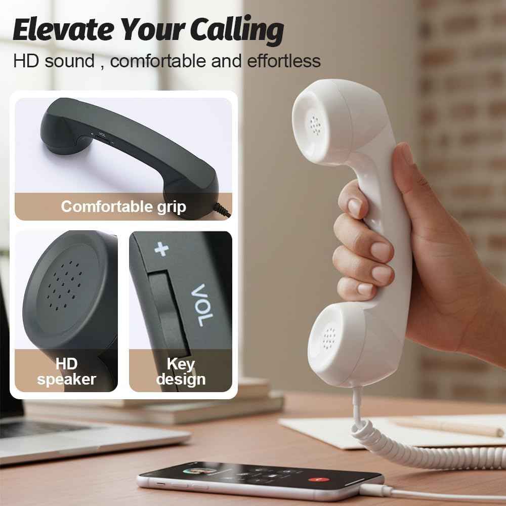 Hand Set Types Retro Phone Handset Landline Telephone Style Type-C