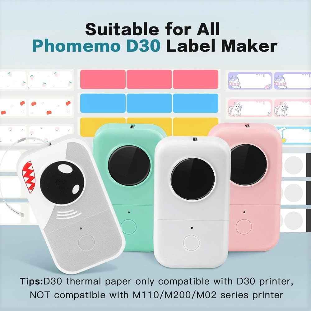 Phomemo D30 Etiketten, thermisch, zelfklevend, 14 mm x 40 mm, compatibel met Phomemo D30 labelprinter, 3 rollen met 160 etiketten Phomemo D30 Etiketten, thermisch, zelfklevend, 14 mm x 40 mm, compatibel met Phomemo D30 labelprinter, 3 rollen met 160 etiketten