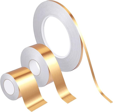 3 Rolls Tape,Self Adhesive Metalized Polyester Film Tape Gold