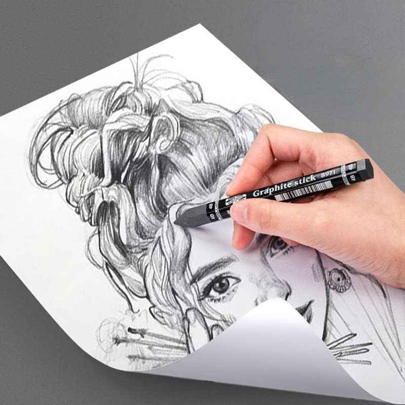 4Pcs Graphite Stick Set HB 2B 4B 6B for Artist Sketching Drawing