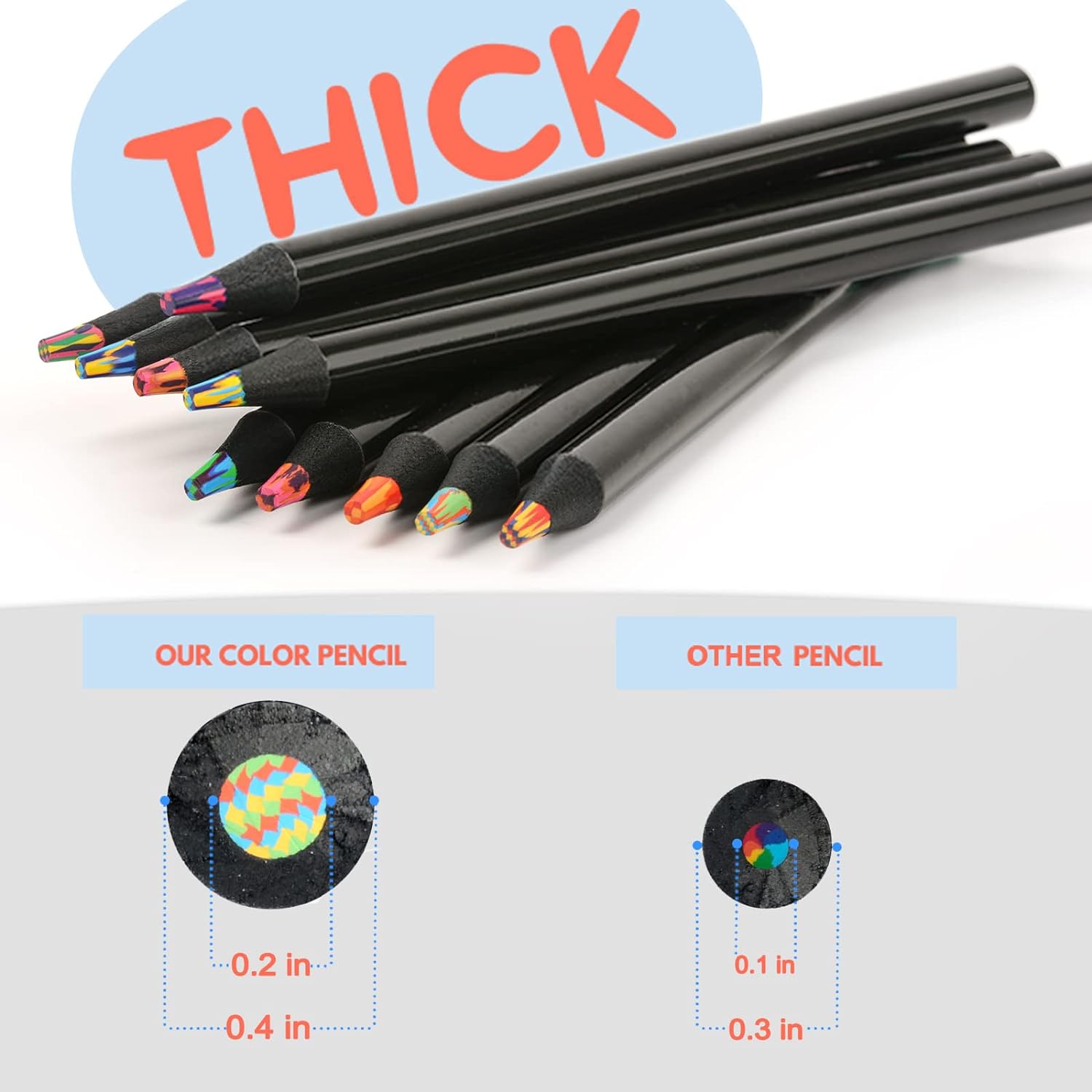 8IN1 Colored Art Pencils for Adult Coloring Drawing,12 Pack