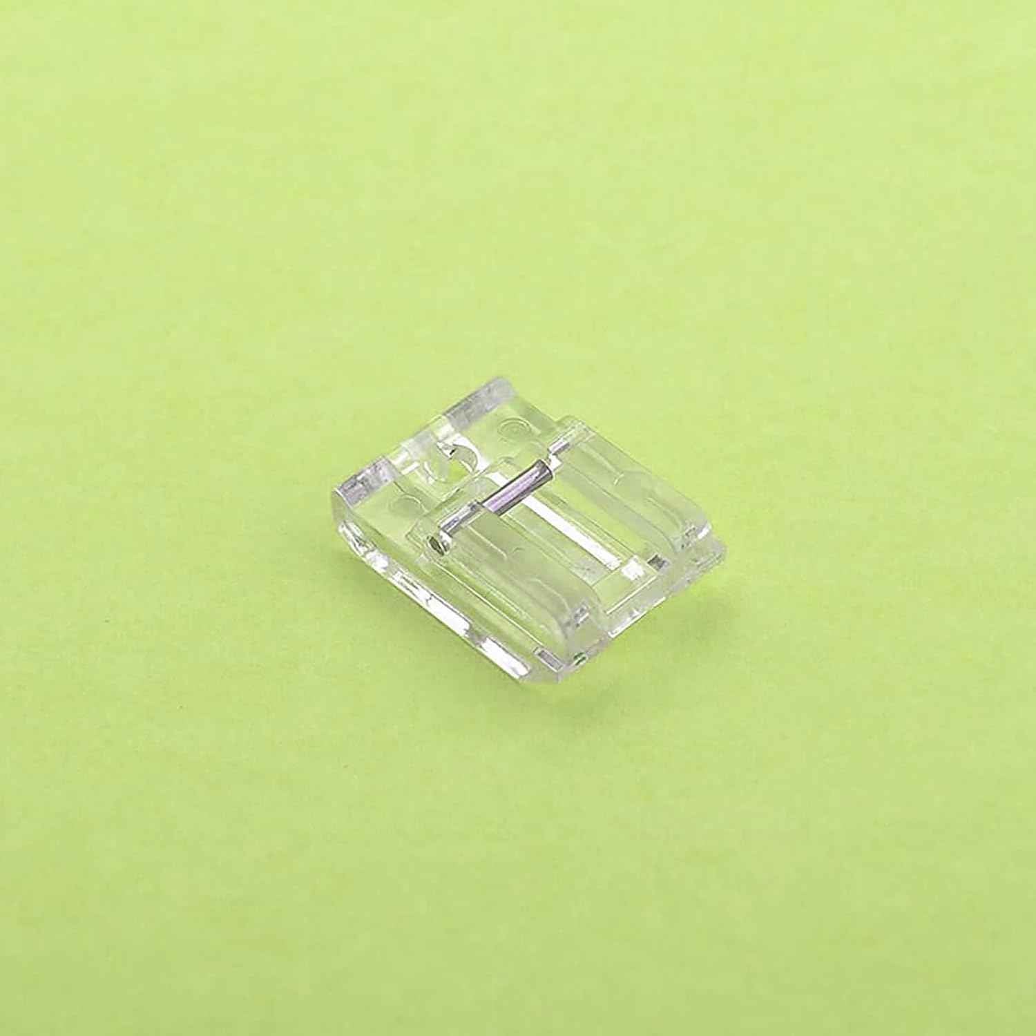 Green-tinted plastic invisible zipper presser foot for sewing machine