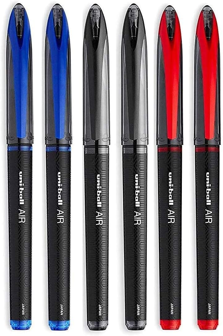 Uni-Ball AIR Micro - 0.5mm Fine Rollerball - Pack of 6 Pens