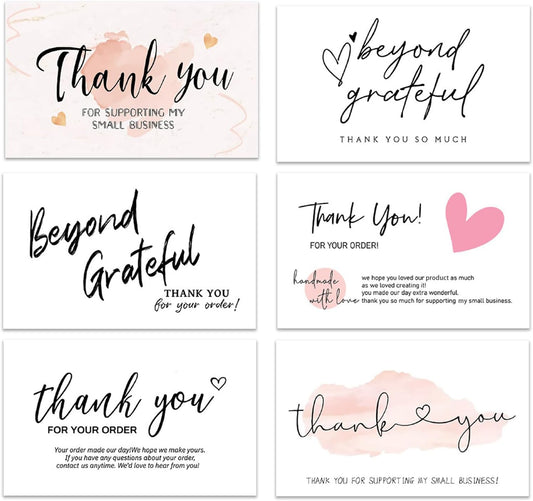 300PCS Thank You For Supporting My Business Cards White - TTpen