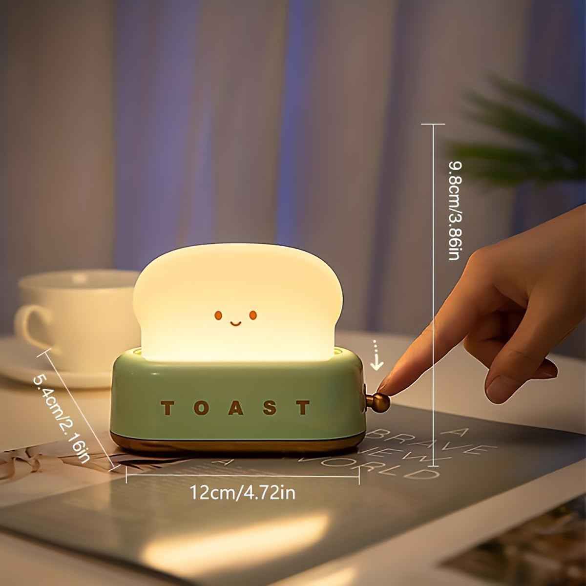 Desk Decor Toaster Lamp Rechargeable Night Light
