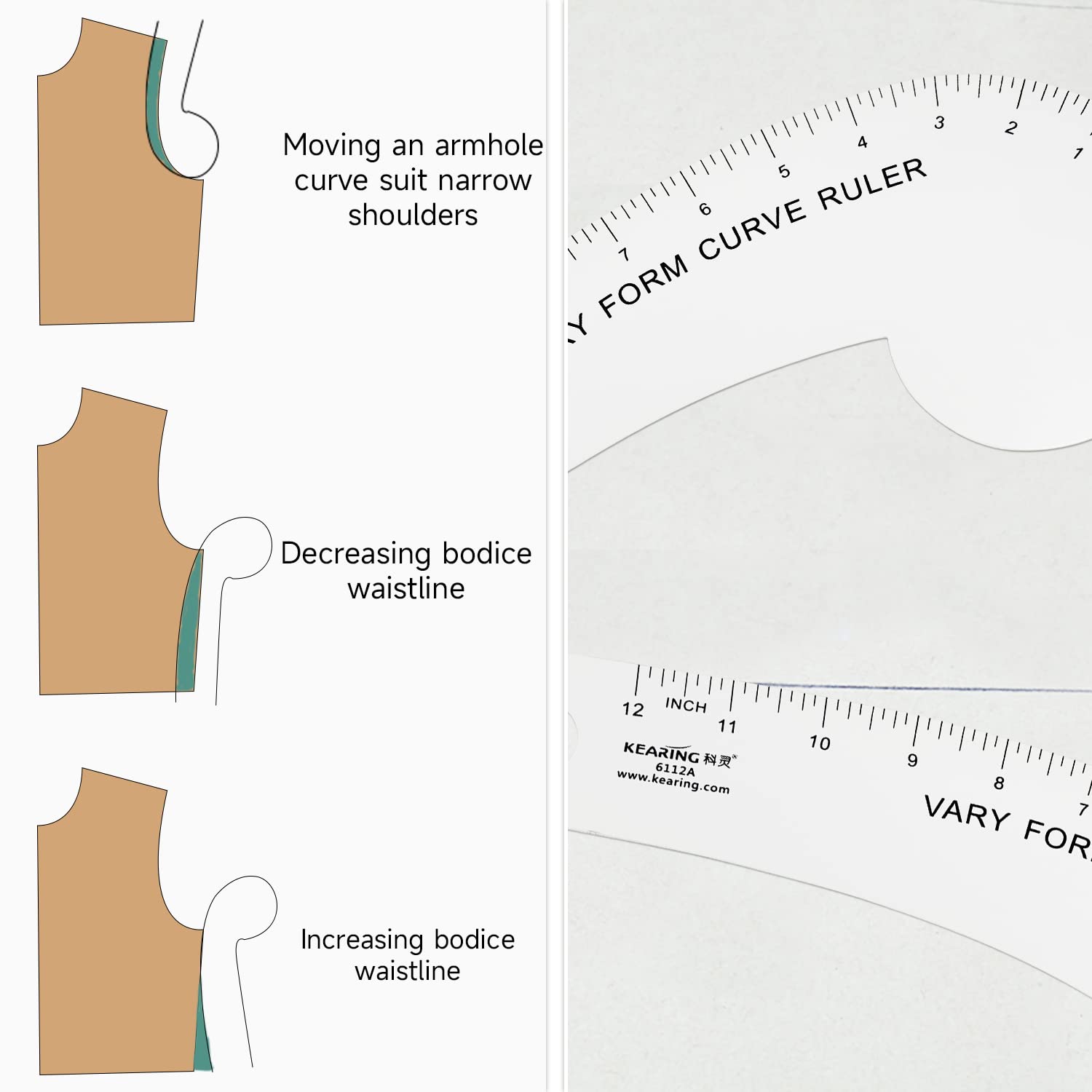 Vary Form Ruler Vary Form Curve Ruler 12“ French Curve Ruler for Measuring Sewing