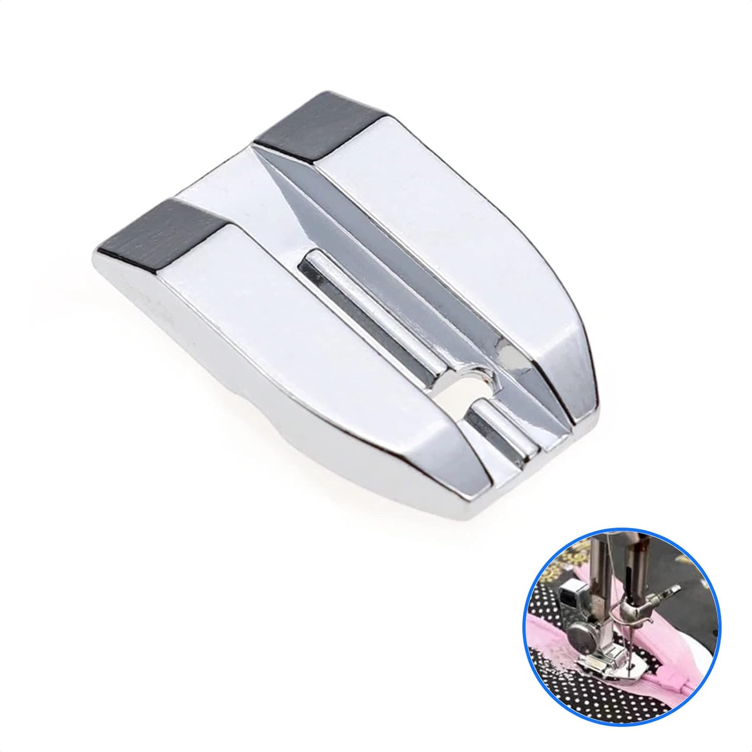Unsichtbarer Reißverschluss-Zippfuß aus Metall, schmale Führungskante