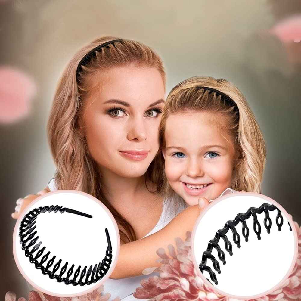 8PCS Fashion Effortless Plastic Headbands with Teeth Comb