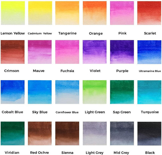 Mont Marte Premium 24 Watercolor Real Brush Pens