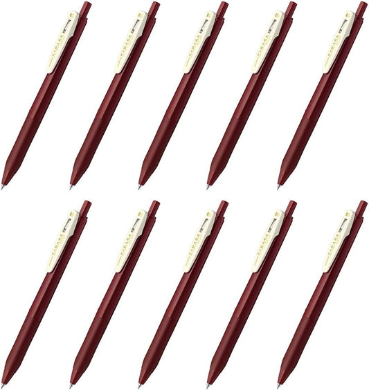 Zebra Sarasa Clip Gel Ballpoint Pen,0.5,Red Black,10 Pieces