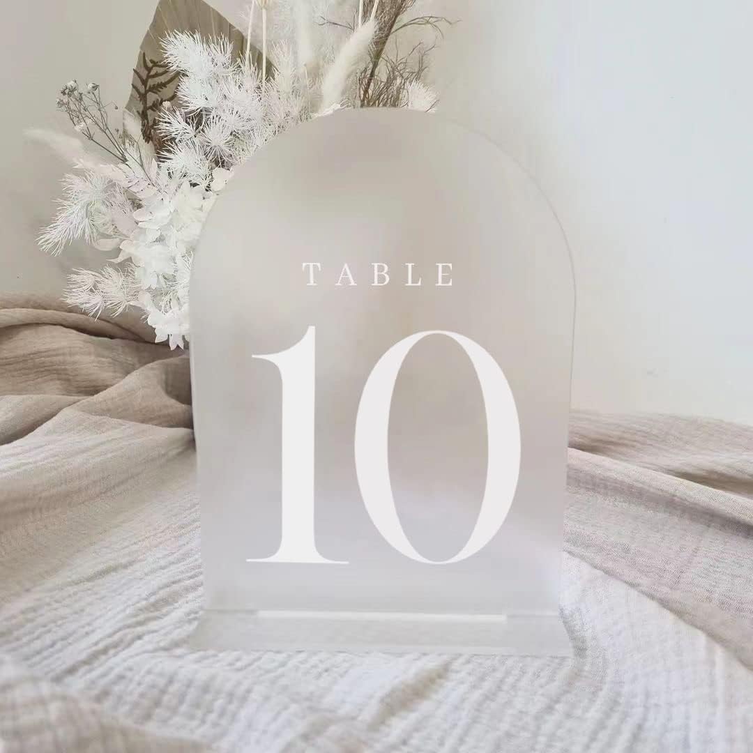 Frosted Arch Acrylic Table Numbers 1-15 for Wedding Reception,5x7 INCH