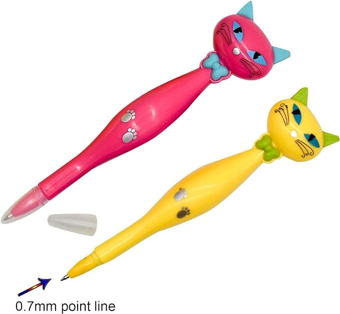 6PCS Cool Cat Ballpoint Pens For Kids School