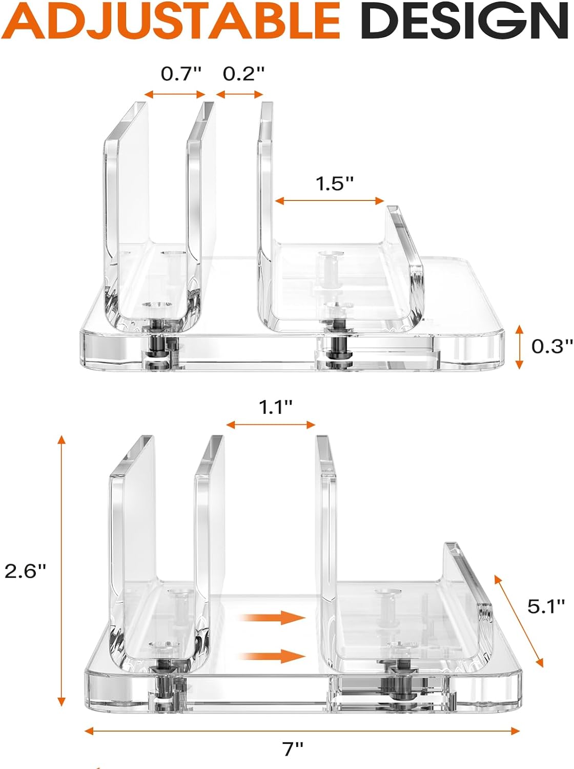 3 IN 1 Acrylic Vertical Laptop Stand