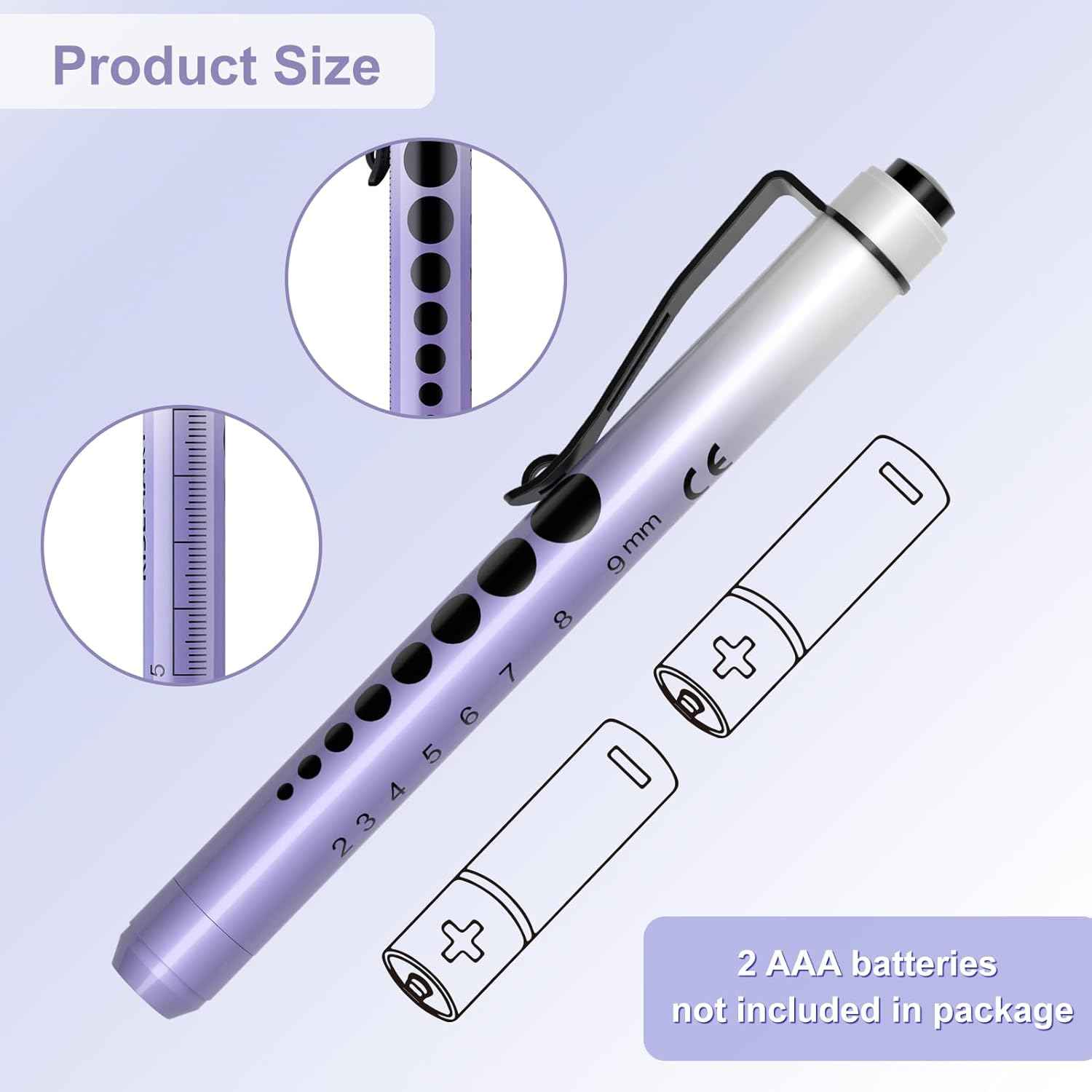 Pen Lights with Pupil Gauge LED Penlight for Nurse Doctor 4 Pack