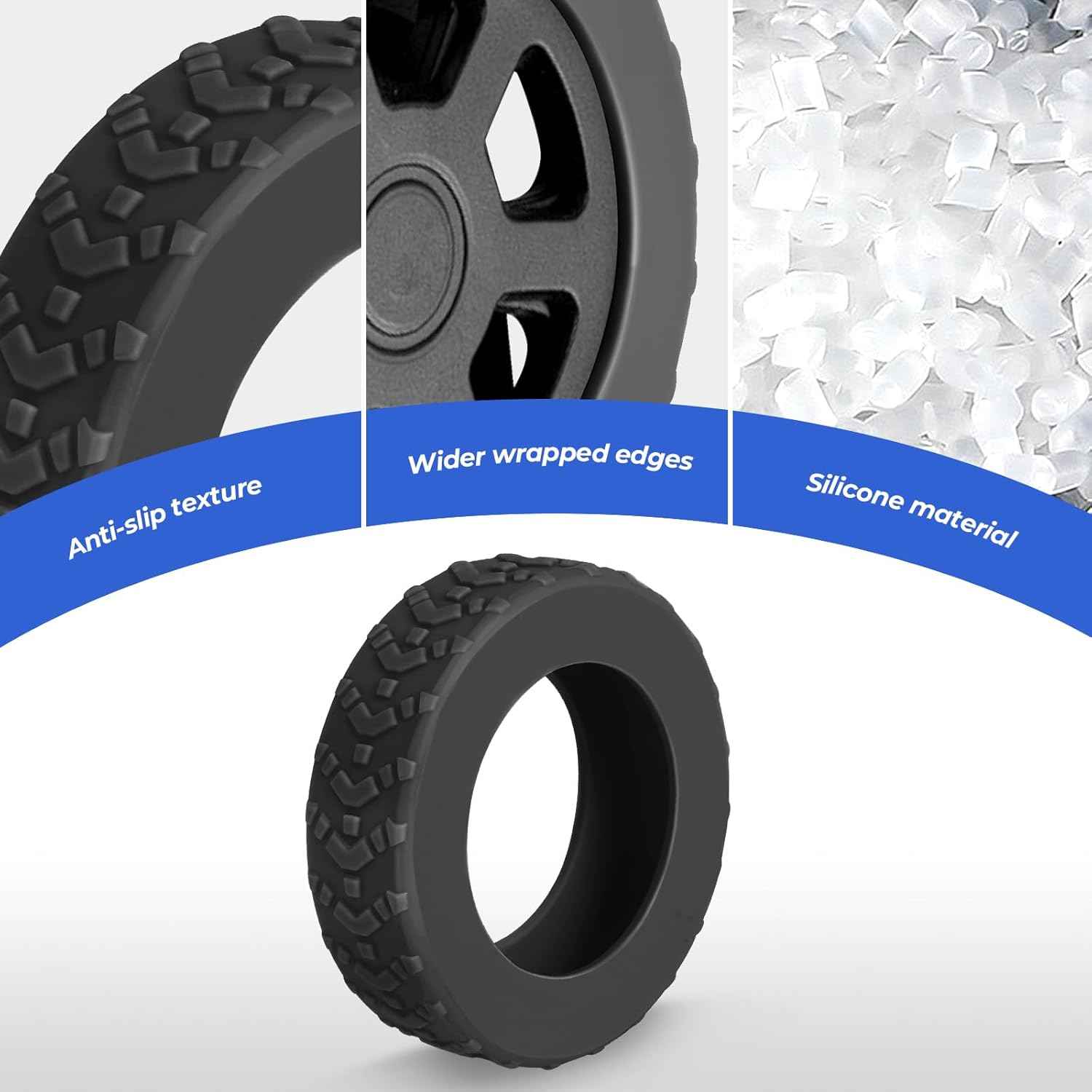 Silicone Suitcase Luggage Wheel Covers Protectors 8 Pack