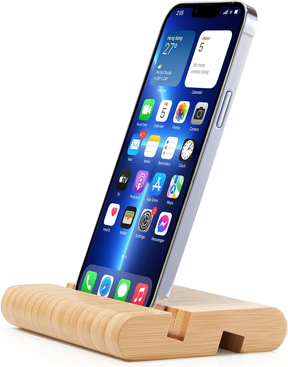 Bamboo Cell Phone Stand Wooden Tablet Stand for Desktop