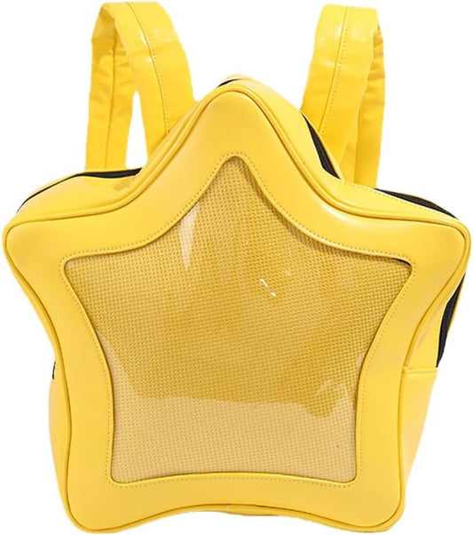 Yellow Star Kawaii PU Leather Ita Bag Backpack