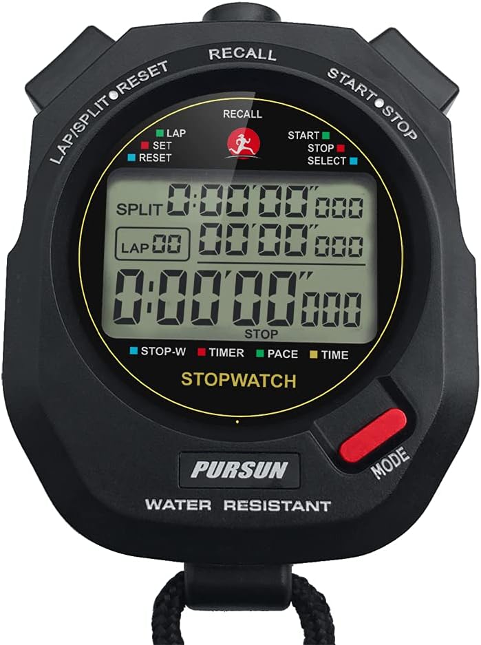 PURSUN PS-1003 Professional Stopwatch Timer for Sports 100 Lap