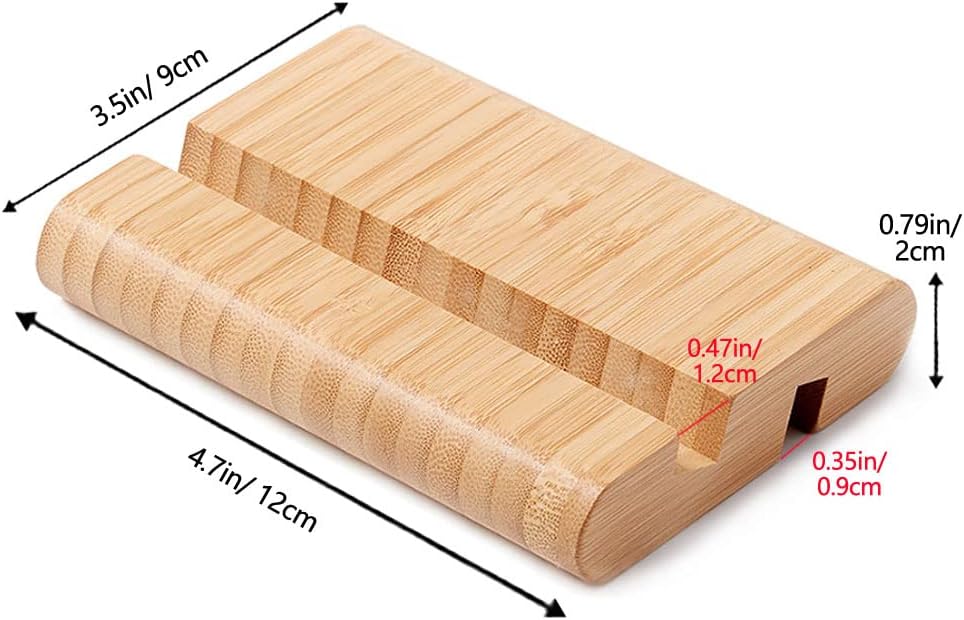 Bamboo Cell Phone Stand Wooden Tablet Stand for Desktop