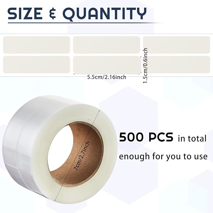 500pcs Clear Waterproof Protector Labels 55 x 15mm