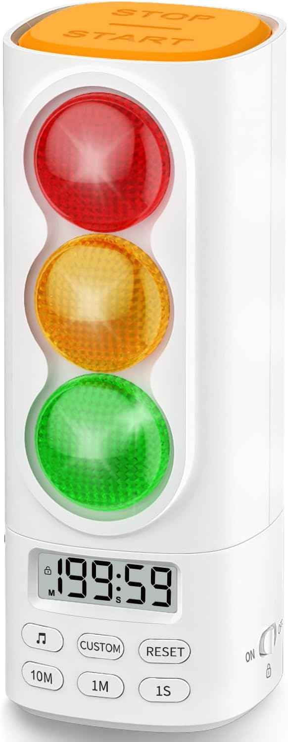 Traffic Light Visual Audio Digital Timer for Kids Classroom